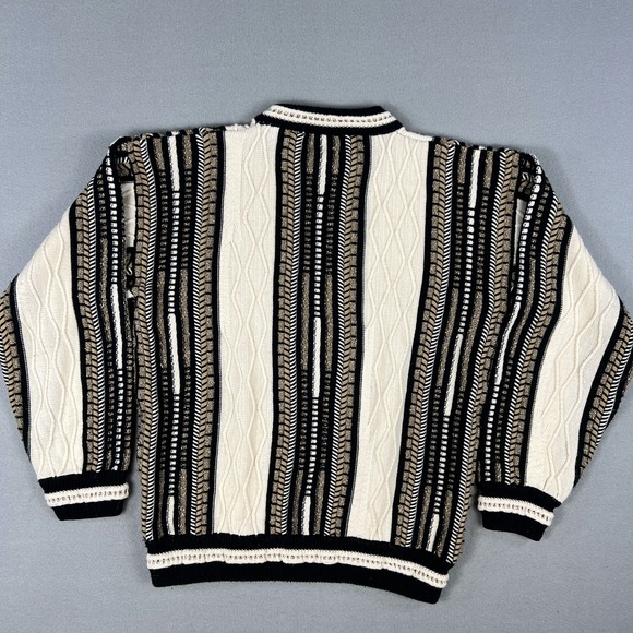 VTG‎ Alan Stuart Sweater Fits Medium Cosby Biggie Textured 1990s 3D Knit Korea - Picture 2 of 9